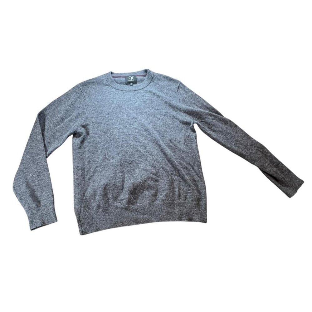 Qi Cashmere Grey Scoop Neck Sweater